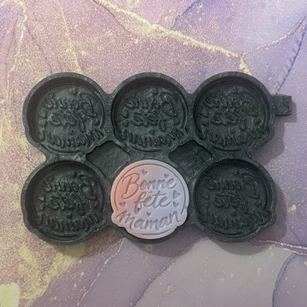 Moule 6 cavités médaillon Bonne fête maman