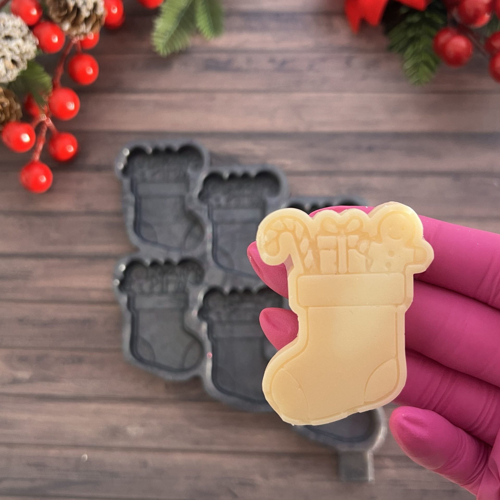 Moule 6 cavités chaussettes de Noël – Image 3