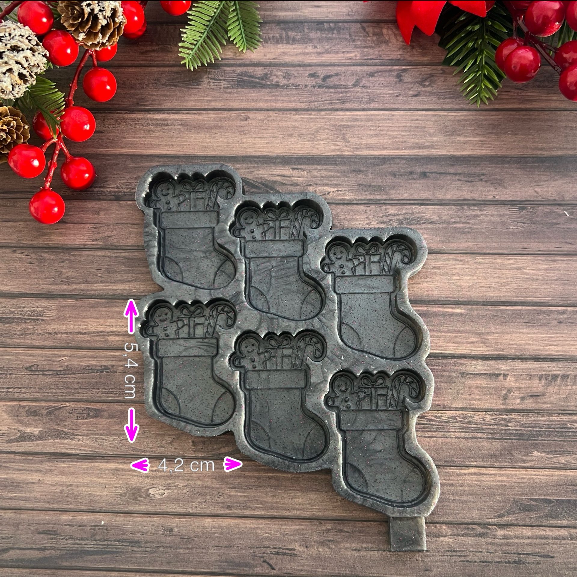 Moule 6 cavités chaussettes de Noël – Image 4