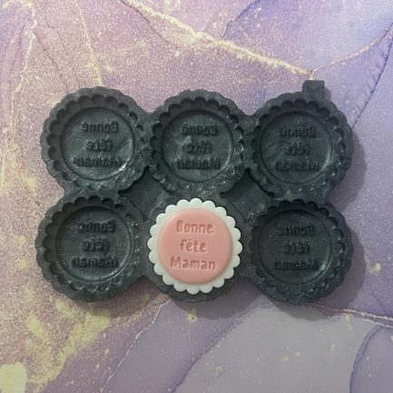 Moule 6 cavités tartes Bonne fête maman